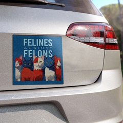 Felines Against Felons Kamala Harris Madam President Car Magnet, Vote Blue, Democrat