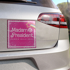 Madam President - Kamala Harris And Tim 2024 Car Magnet