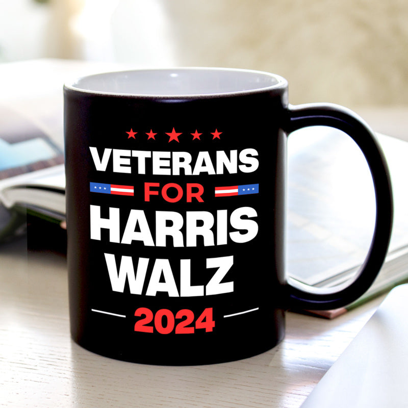 Veterans for Harris Walz Mug, Harris For President 2024, Vote Blue