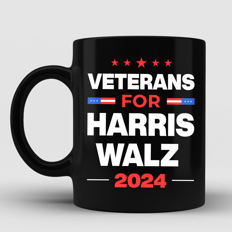 Veterans for Harris Walz Mug, Harris For President 2024, Vote Blue