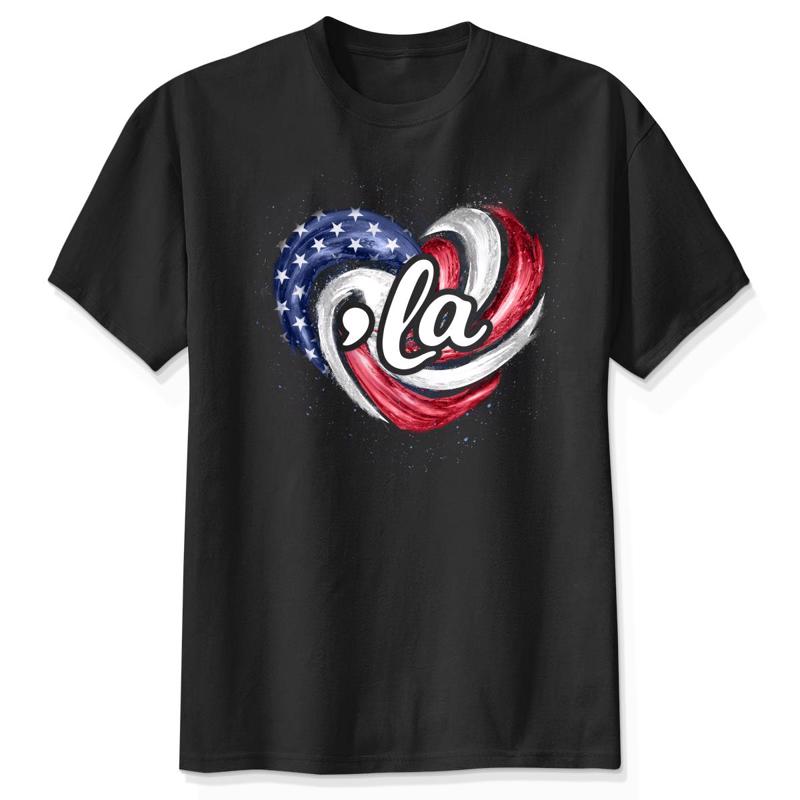 Comma La Kamala Harris Wave Heart Nation Flag Shirt, Madam President, Vote Blue, Election 2024