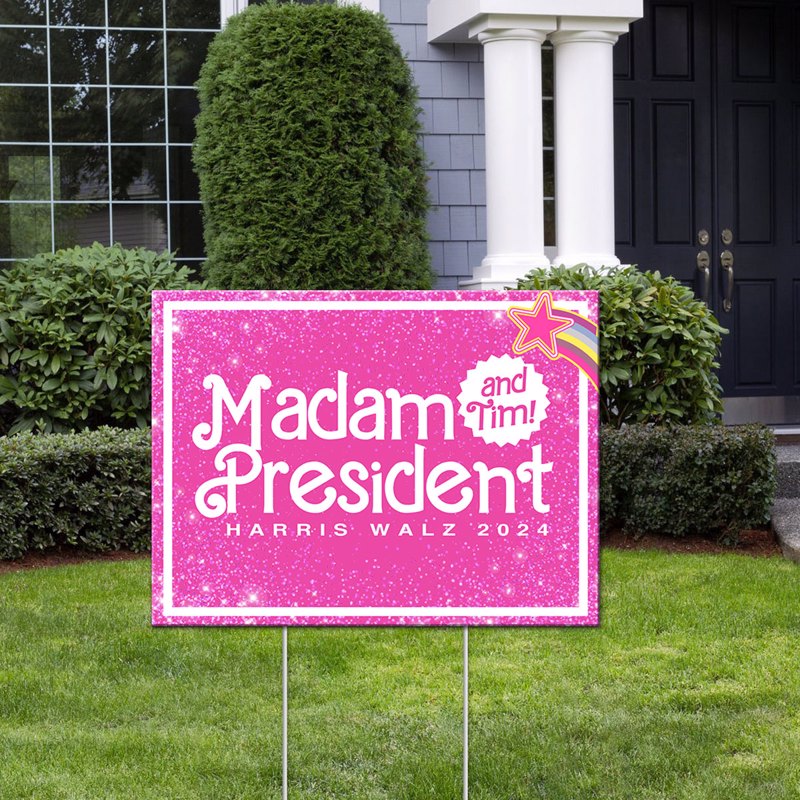 Madam President - Kamala Harris And Tim 2024 Yard Sign