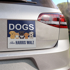 Dogs For Harris Walz Car Magnet, Kamala Presidential Election, Vote Harris Walz