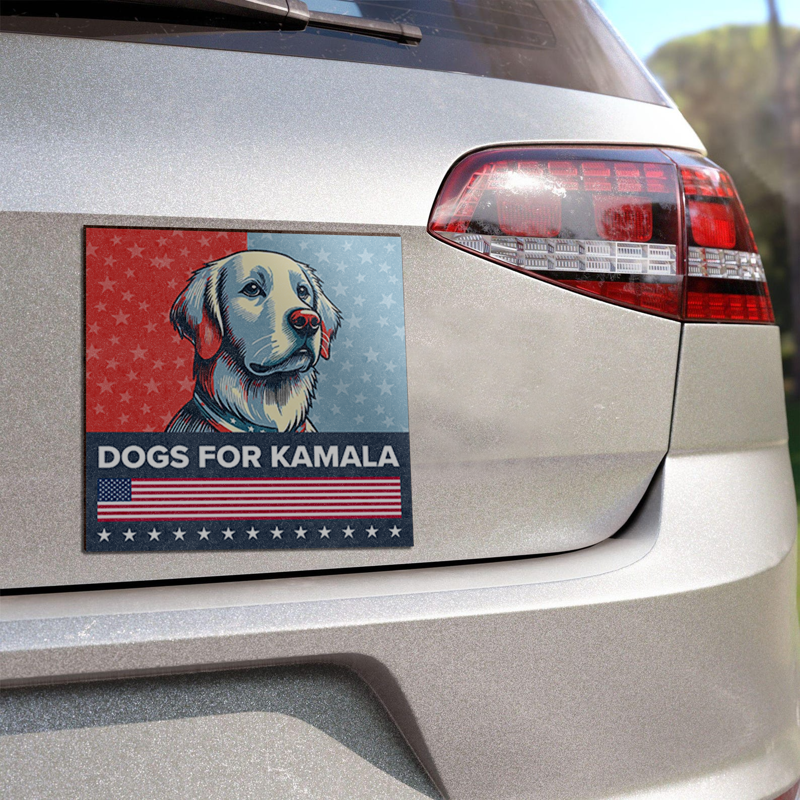 Dogs For Kamala Car Magnet, Kamala Harris Madam President, Vote Blue