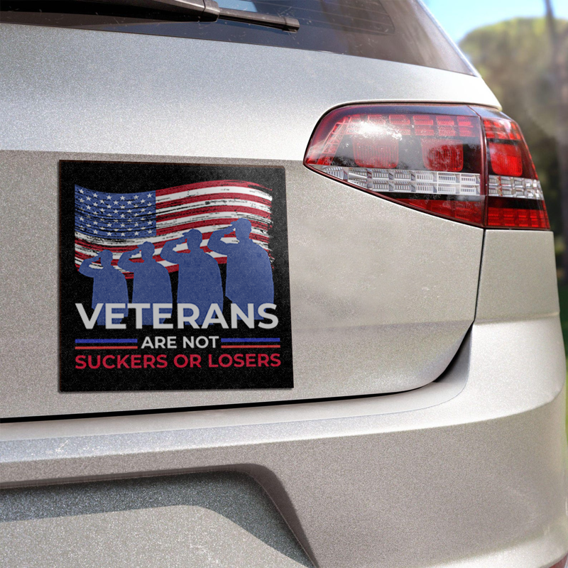 Veterans Are Not Suckers Or Losers Kamala Car Magnet, President Election 2024