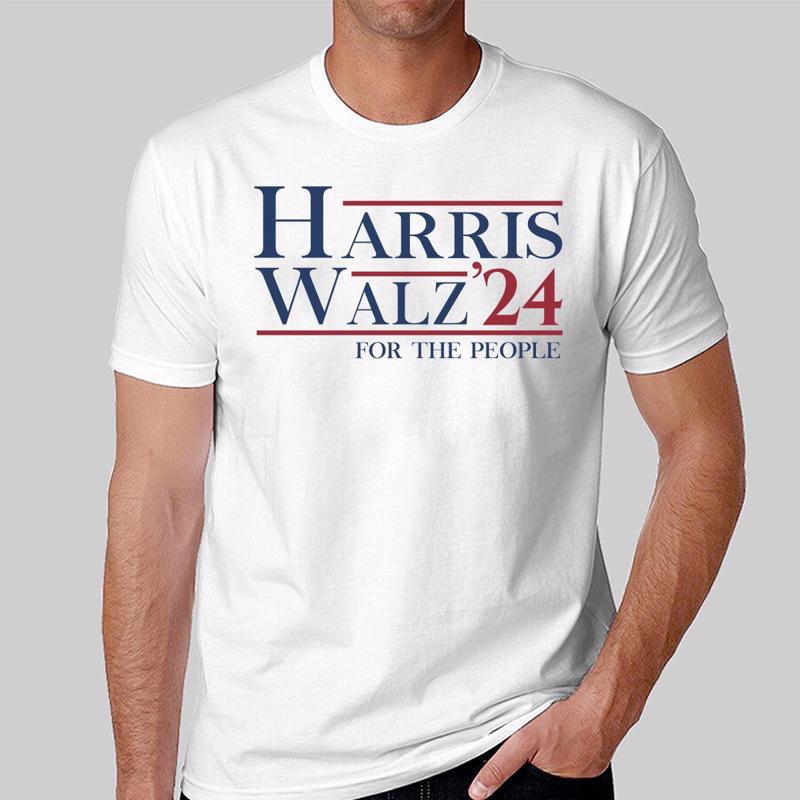 Harris Walz 2024 For The People Blue Wave Shirt