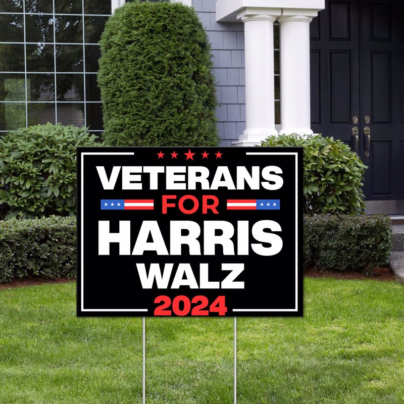 Veterans for Harris Walz Yard Sign, Harris For President 2024, Vote Blue