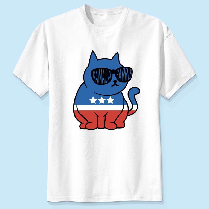 Democrat Cat For Kamala Harris Shirt, Vote Blue, Madam President