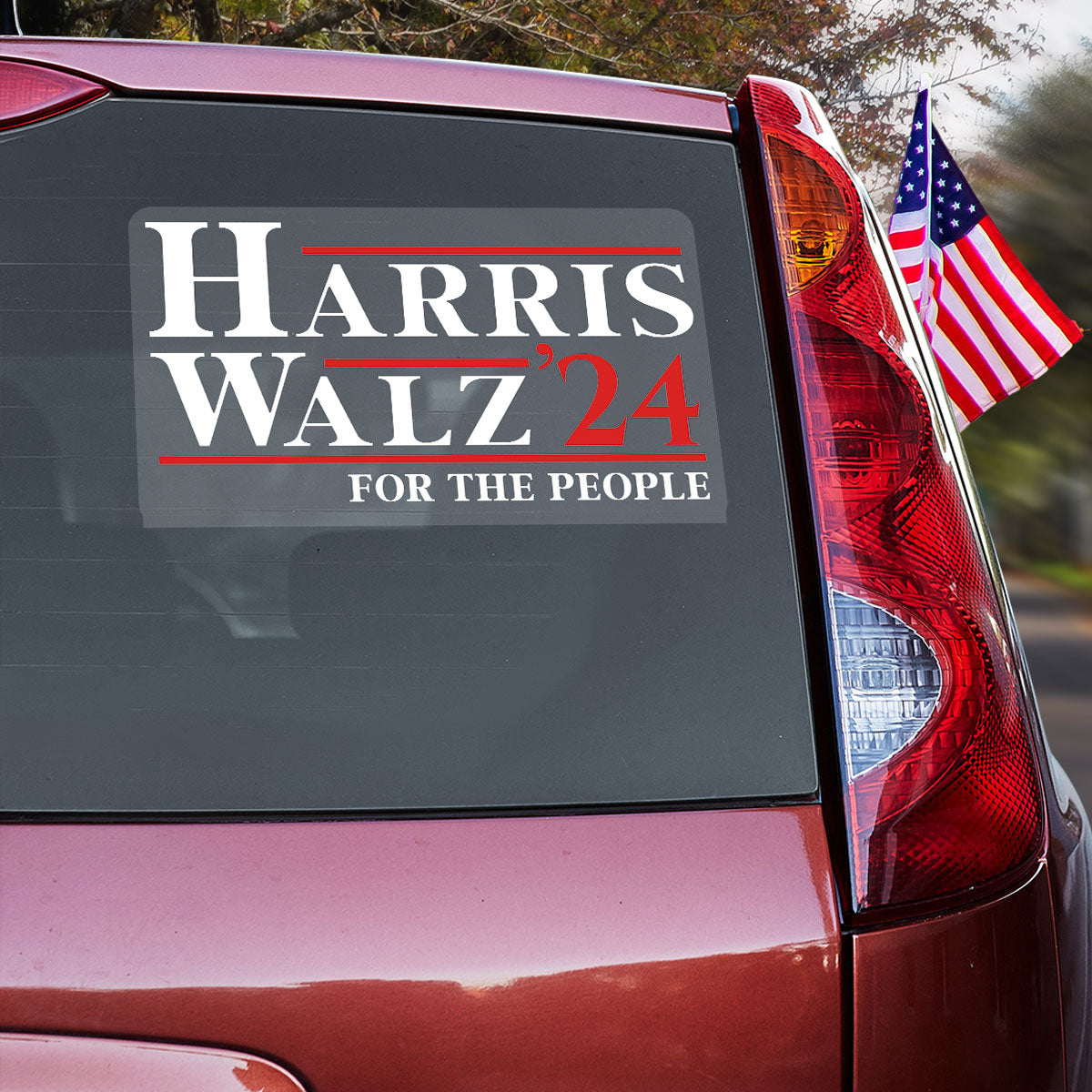 Harris Walz 2024 For The People Car Decal