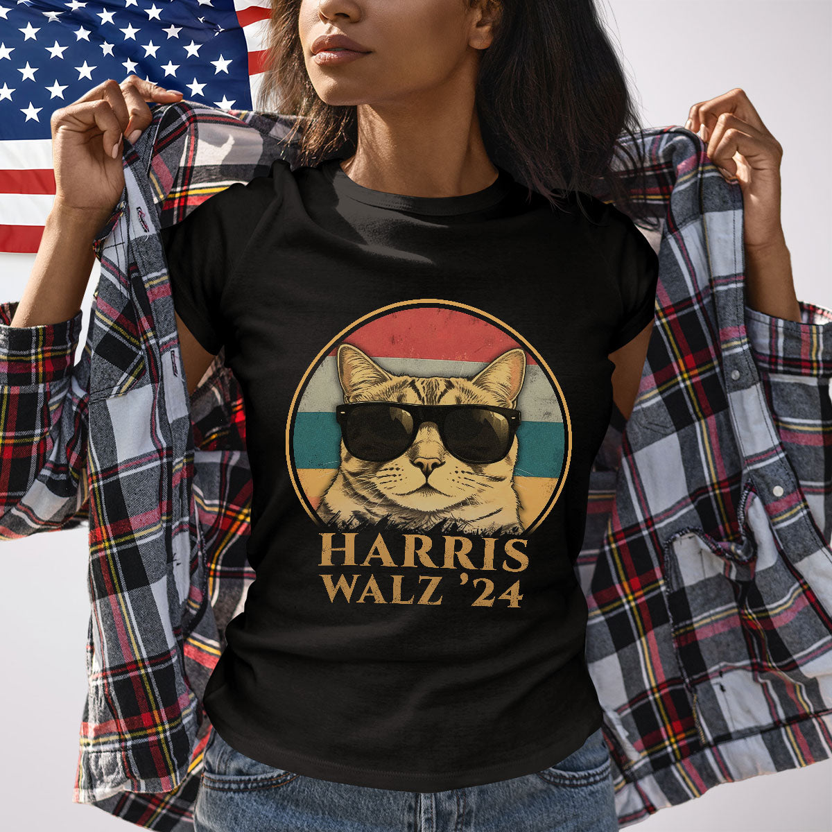 Harris Walz Cat Lady Shirt, Kamala Harris Madam President 2024, Vote Blue