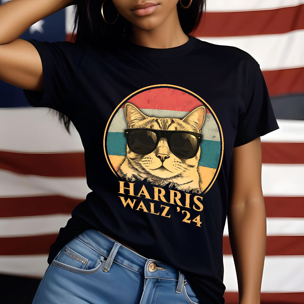 Harris Walz Cat Lady Shirt, Kamala Harris Madam President 2024, Vote Blue