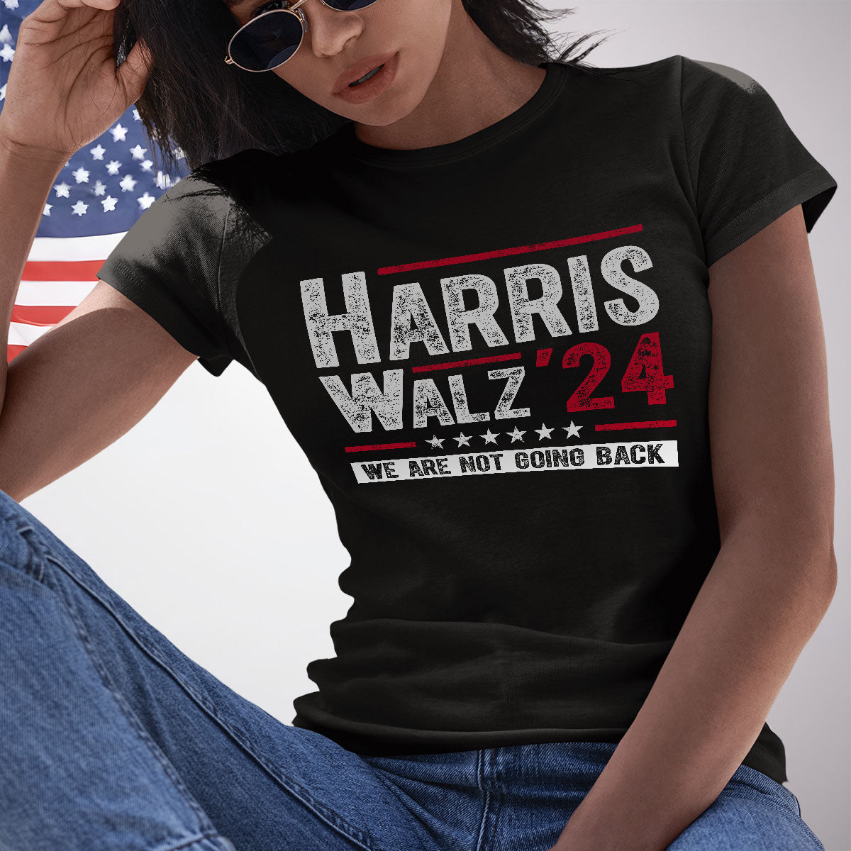 We're Not Going Back Harris Walz 2024, Vote Blue, Madam President