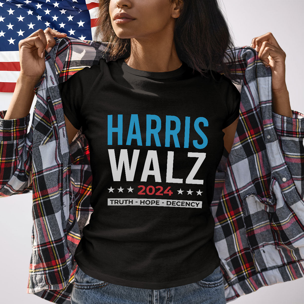 Harris Walz 2024 Truth Hope Decency Election Shirt, Democratic Party, Vote Blue