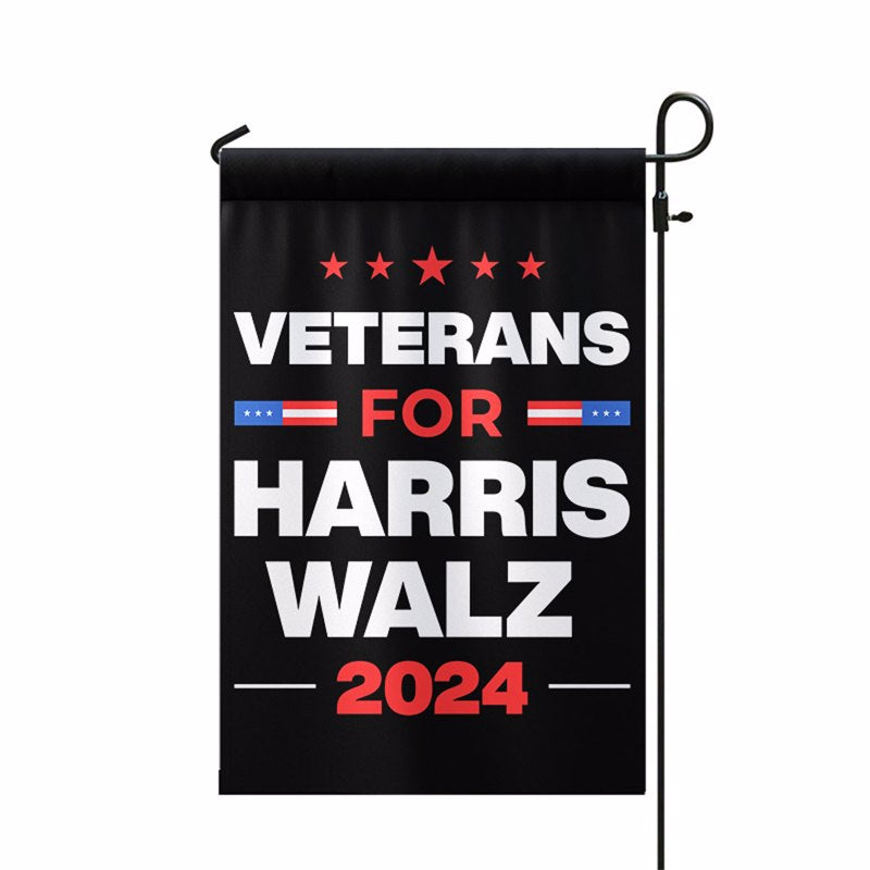 Veterans for Harris Walz Garden Flag, Harris For President 2024, Vote Blue