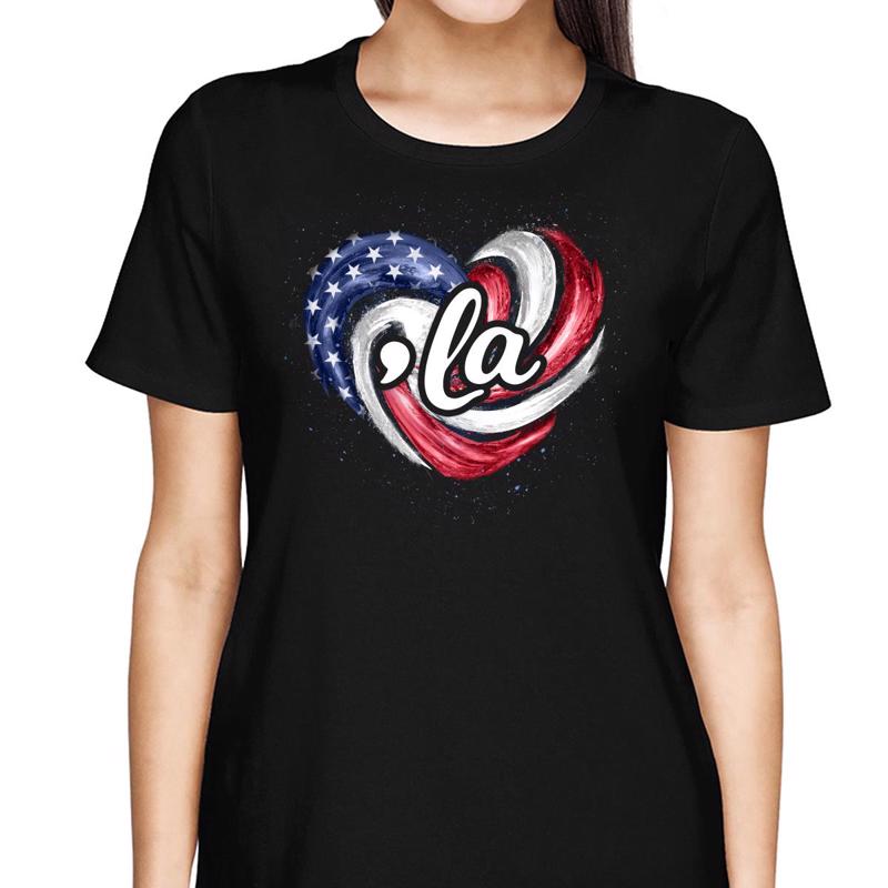 Comma La Kamala Harris Wave Heart Nation Flag Shirt, Madam President, Vote Blue, Election 2024