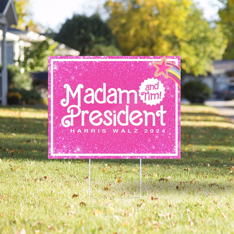 Madam President - Kamala Harris And Tim 2024 Yard Sign