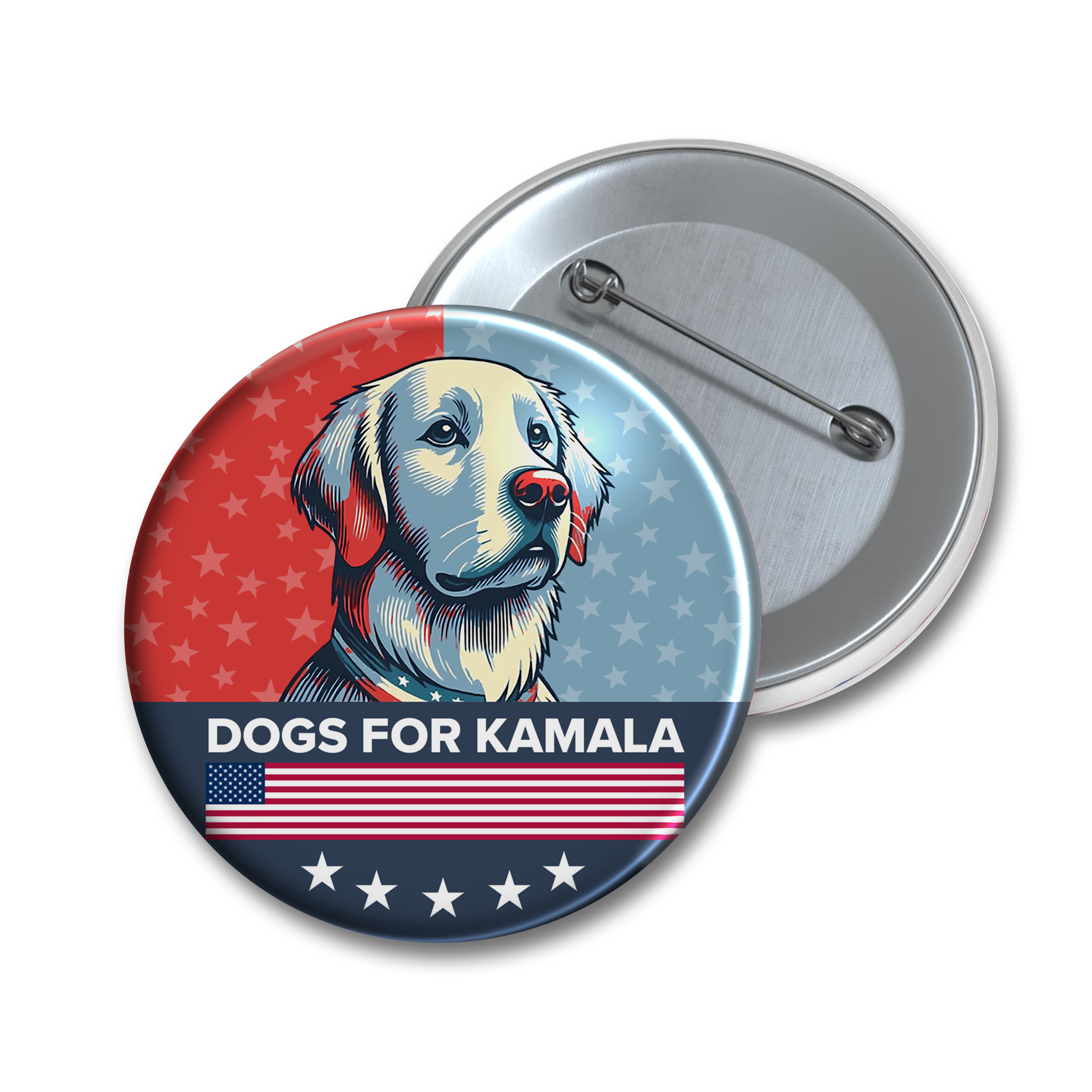 Dogs For Kamala Pin Button, Kamala Harris Madam President, Vote Blue