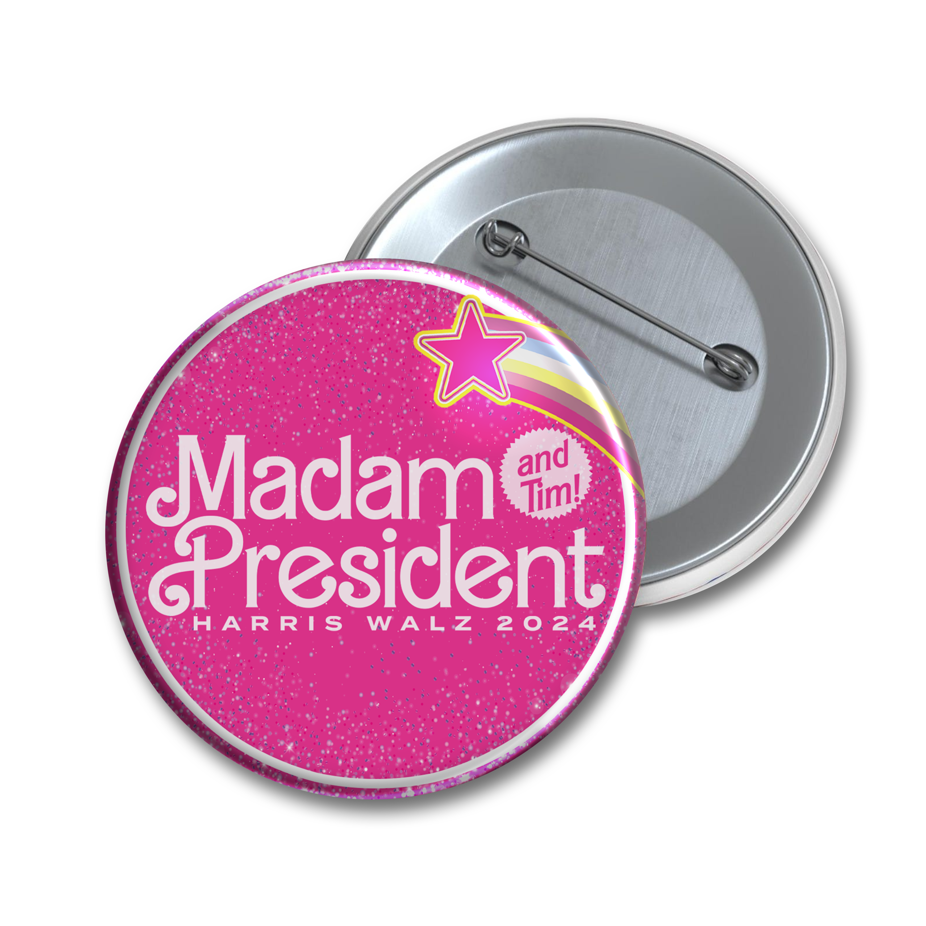 Madam President - Kamala Harris And Tim 2024 Pin Button